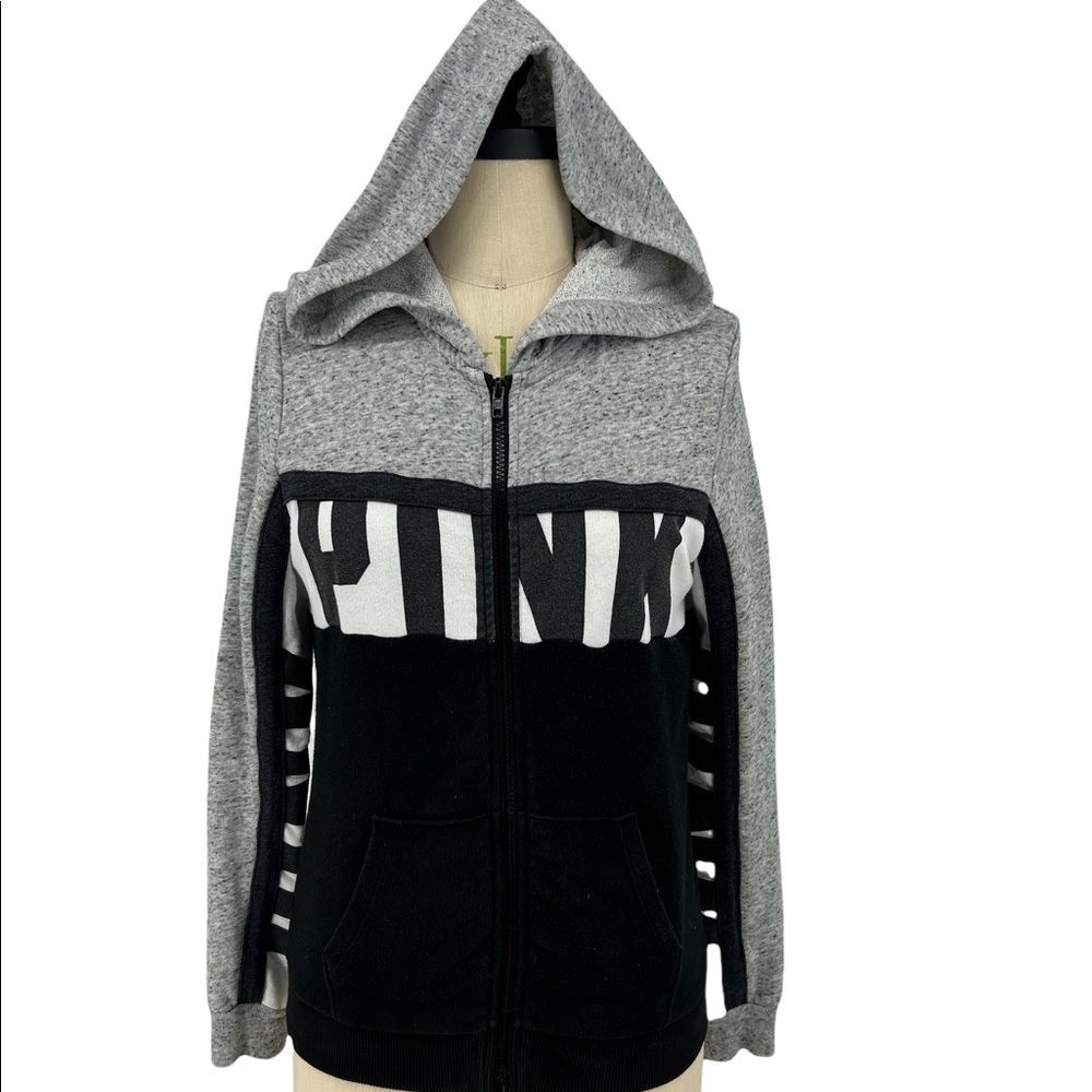 Pink Victoria’s Secret hooded zip jacket SZ S